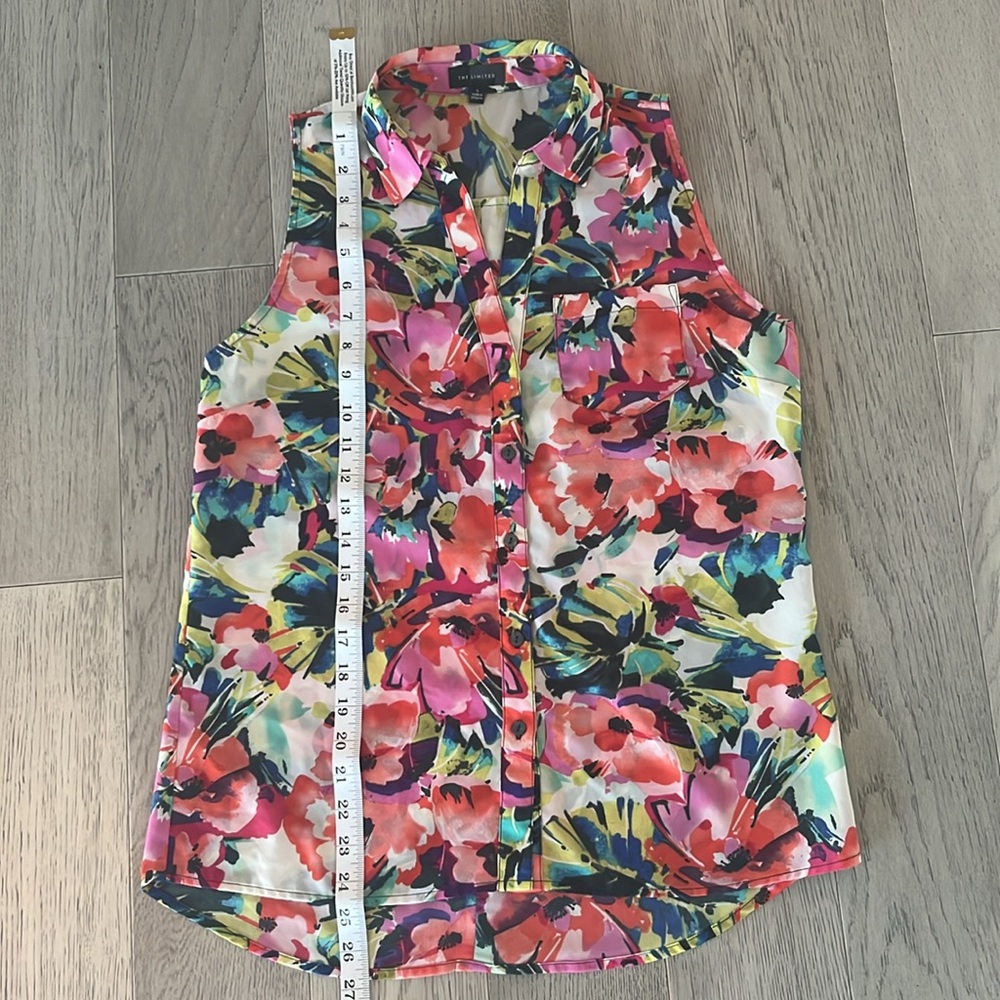 NWOT The Limited Sleeveless Pink Floral Button up Blouse Size Small - Picture 5 of 7